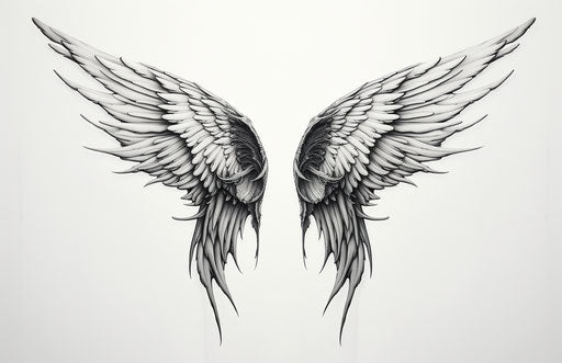 Stylized wings in dynamic symmetry cartoon style