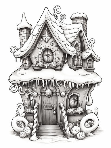 Happy holidays house - dark bronze and white style