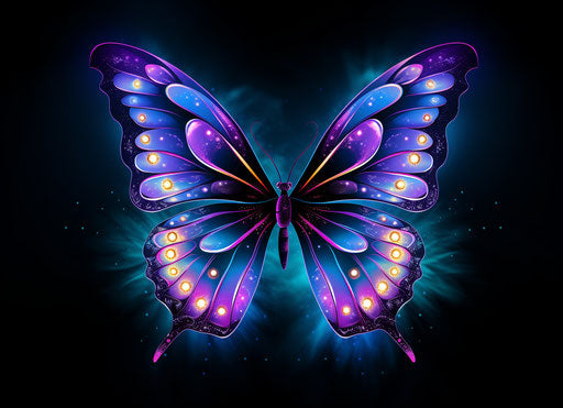 Butterfly with purple and blue colors