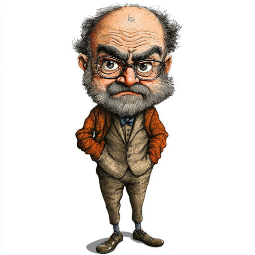 Humorous caricature of an Émile Zola with human characteristics