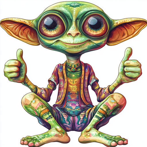 Humorous caricature of an om caricature with human characteristics