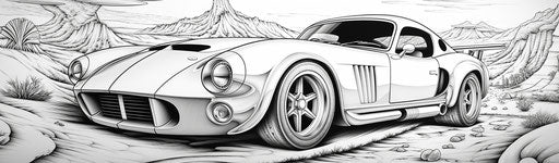 White car in the style of Cobra, precisionist art