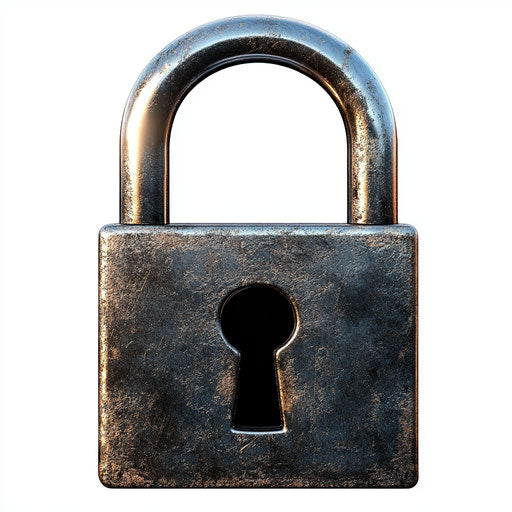 Realistic lock icon, high resolution, isolated