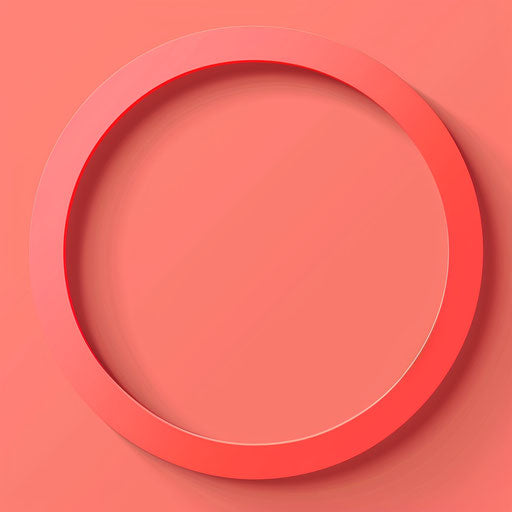 Realistic circle on vibrant coral background, crisp details and radiant hues