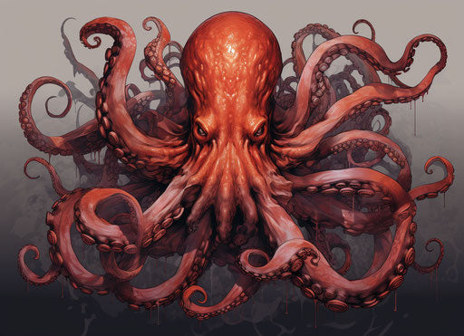 Mysterious Octopus in Detailed Coloring