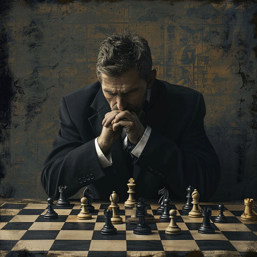 Strategic businessman on chessboard