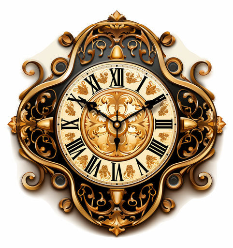 Decorative clock in the style of alchemical symbolism