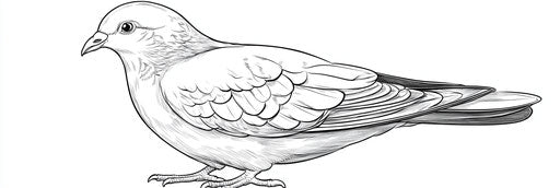 Very simple pigeon coloring page 3:1