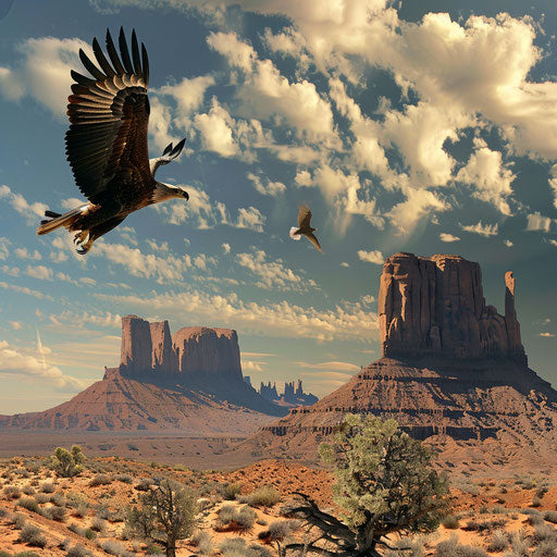 Monument Valley with eagle soaring like Peter Holme III