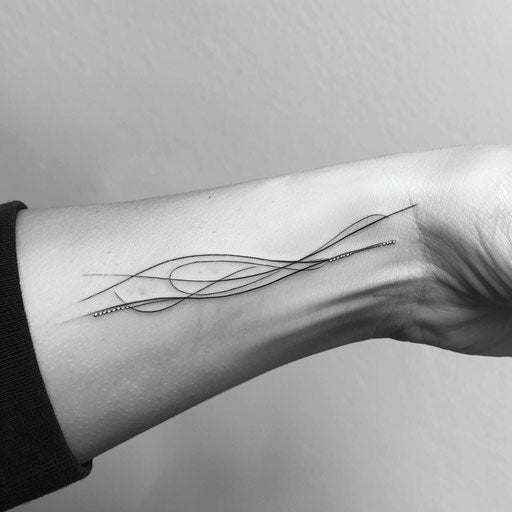 Minimalist flat tattoo sketch of a wrist band in single line