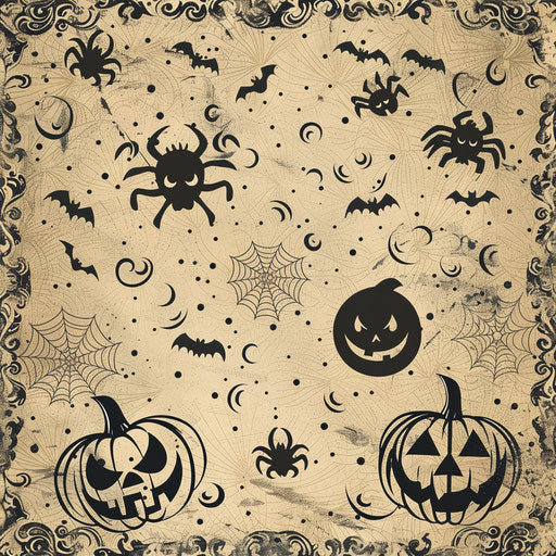 High quality ghost clipart on flat beige background, rustic appeal