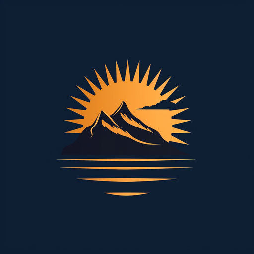 Mountain peak and sun logo, for inspiration and new start