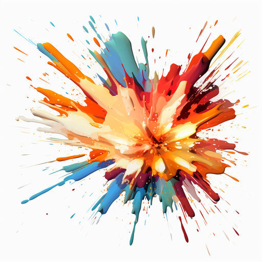 Artistic explosion on white background