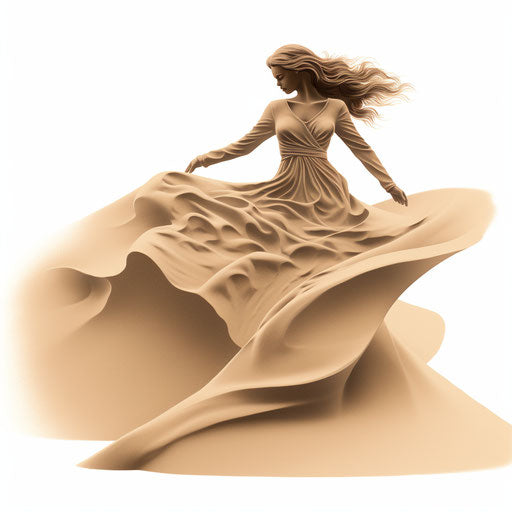 Sand clipart in the style of Chiaroscuro Art, on a white background