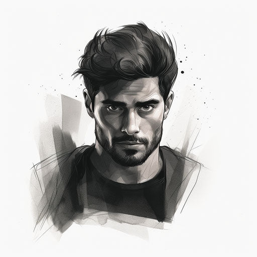 Black WhatsApp DP in Conte style for a WhatsApp profile page 1:1