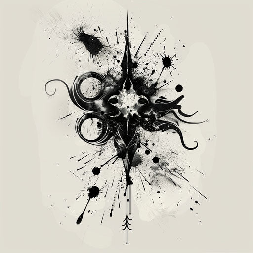 Artistic flat tattoo sketch of a sigil for creativity