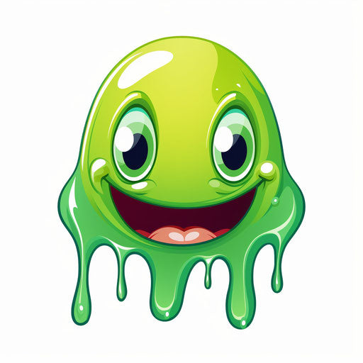Slime clipart in the style of Oil painting, on a white background