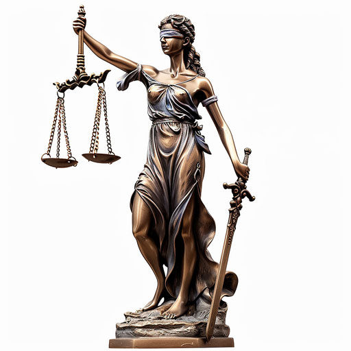 Justice clipart in a photo realistic style on white background