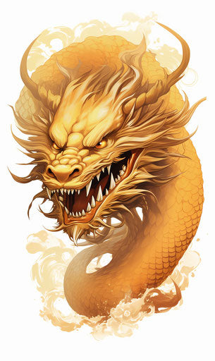 Chinese dragon tattoo, transparent PNG download