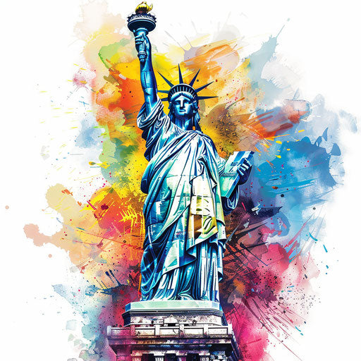 Beautiful flat tattoo sketch of the Statue of Liberty