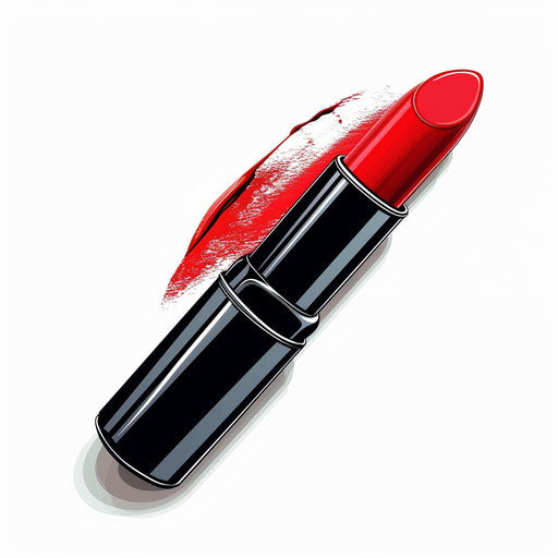 Realistic lipstick clipart on flat white background