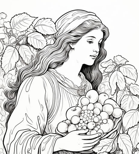 Coloring page fruit to color, cheese style