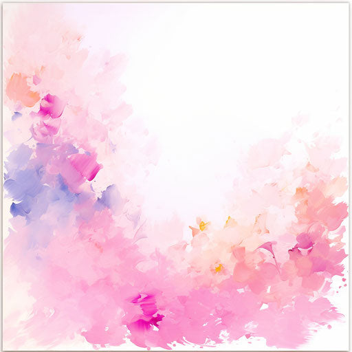 Pink border in the style of Impressionistic Art, on white background