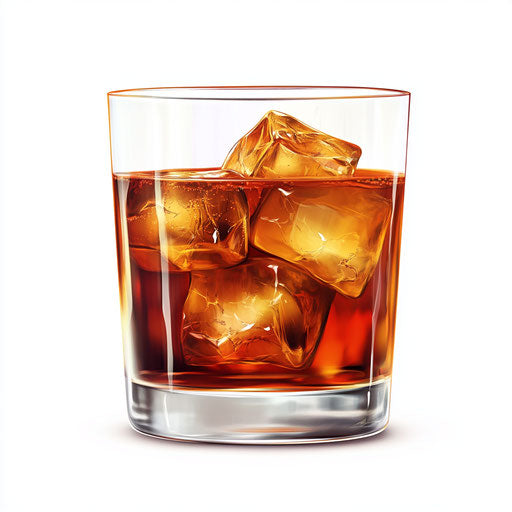 3D Rum with flat white background, isolated clipart