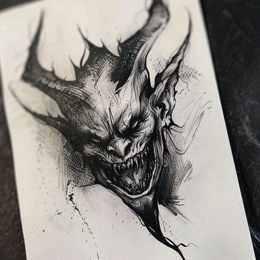 Black and white demon