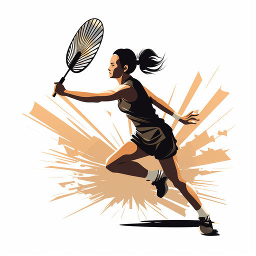 Badminton clipart in the style of Chiaroscuro Art, on white background
