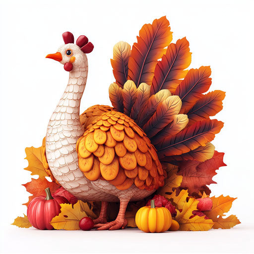 3D happy thanksgiving on flat white background