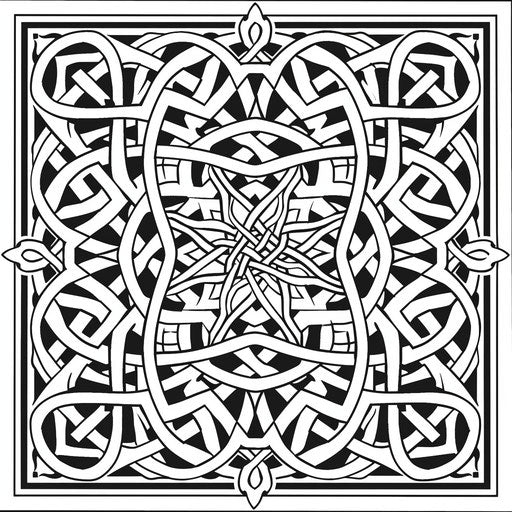Intricate Celtic knot coloring page