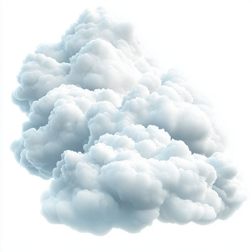 3D clouds on white background, realistic style, isolated clipart