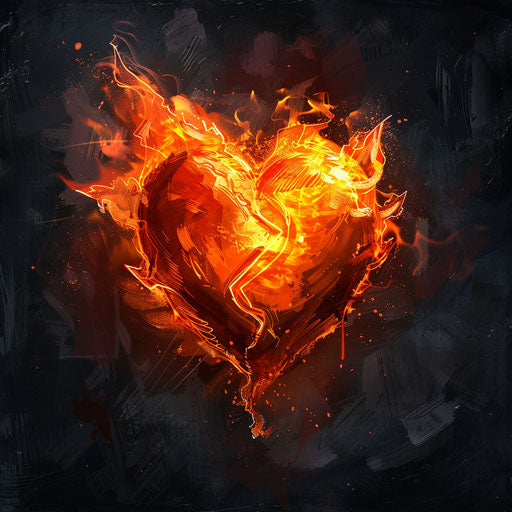 Fiery heart made of all, rotcore style.