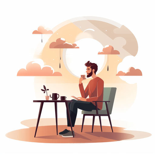 Minimalist style good afternoon clipart, on white background