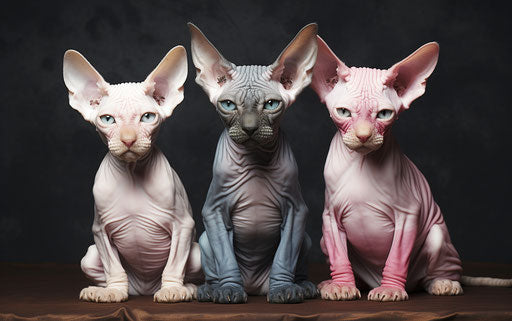 Hairless sphynx cats from a cat breeder