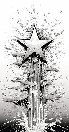 Free falling star in cartoon style