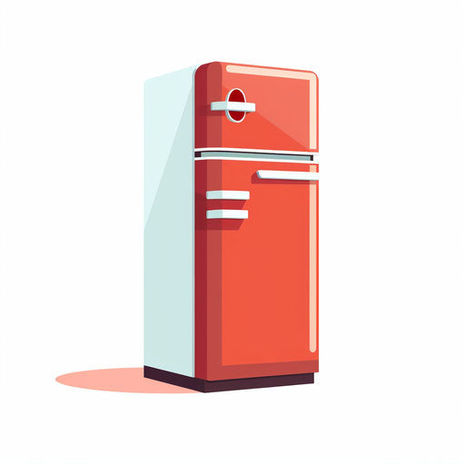 Minimalist refrigerator illustration on white background