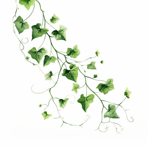 Minimalist ivy illustration on white background