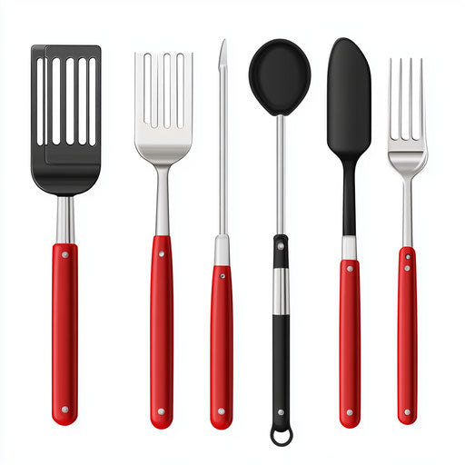 Realistic grill tools clipart