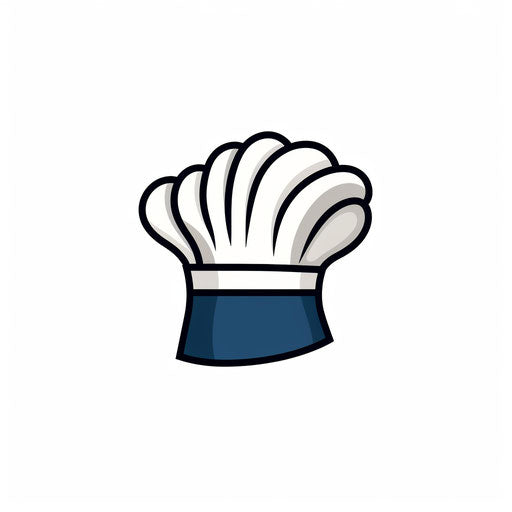 Chef hat illustration in Minimalist style, on white background