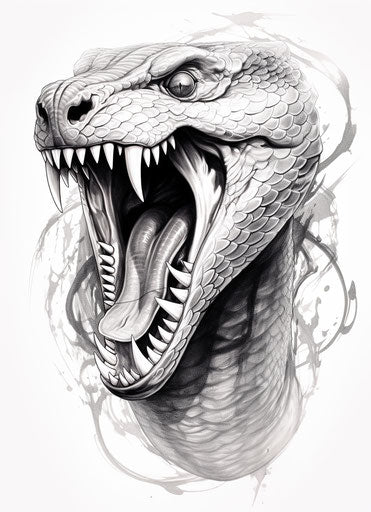 Cobra tattoo design drawing idea, snake sketching illustration