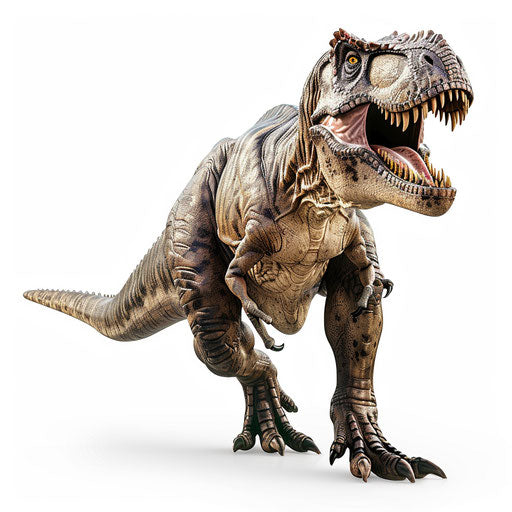 T rex clipart in a photo realistic style on flat white background