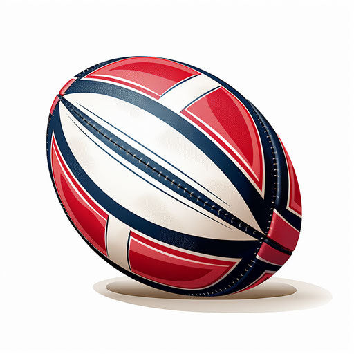Rugby ball clipart in the style of Chiaroscuro Art, on a white background