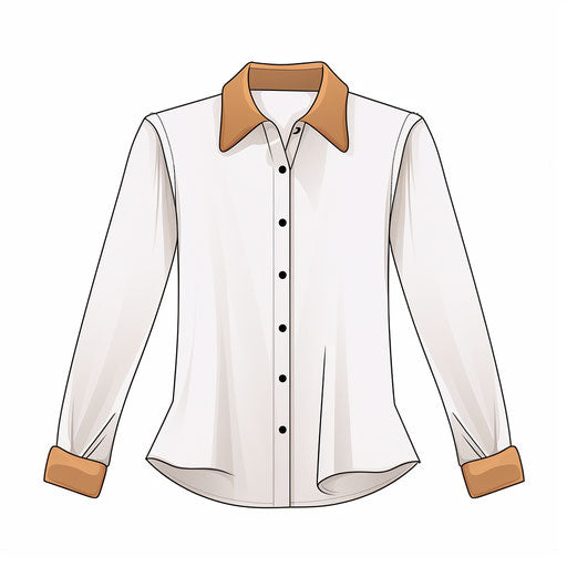Blouse in Minimalist style, on white background