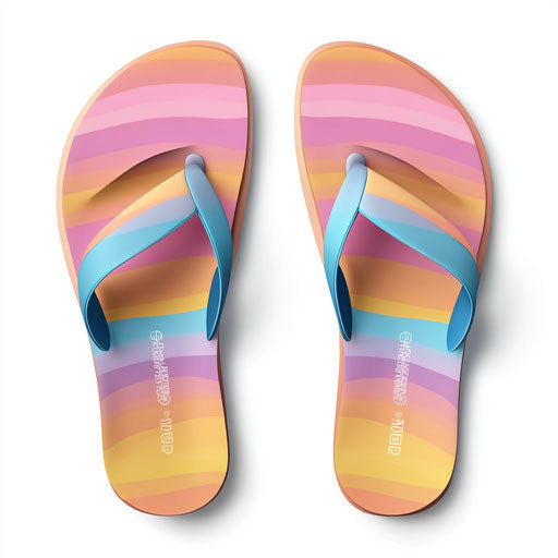 3D Flip Flops on flat white background, isolated clipart