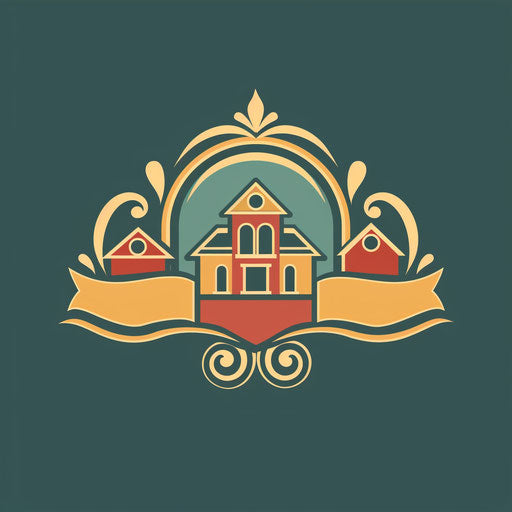 Classic real estate logo with traditional colors on heritage background