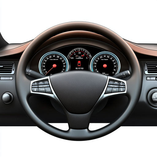 Realistic car dashboard, high resolution, isolated