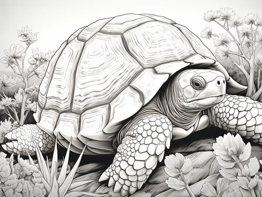 Free coloring pages for kids: precisionist tortoise