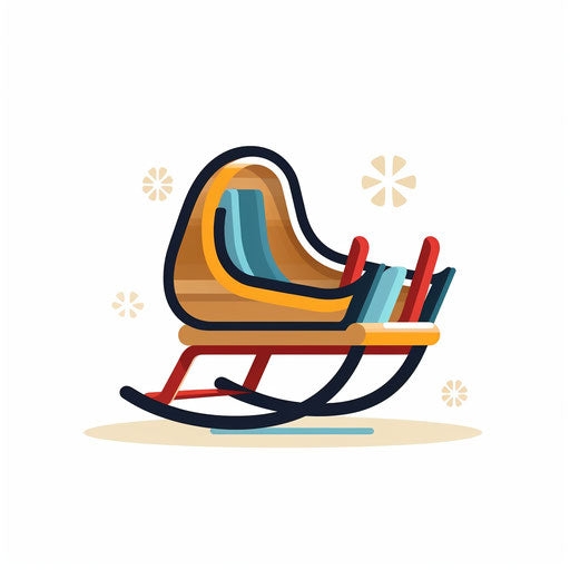 Sled clipart in the style of Minimalist, on a white background